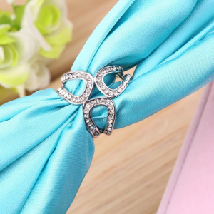 Crystal Tudung Ring Brooch Silver