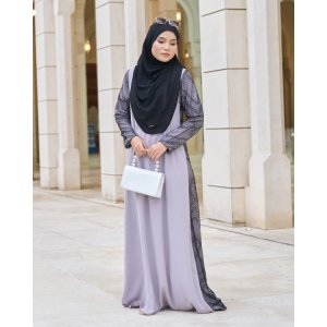 Abaya Lace Cassidy  - Grey Black