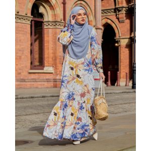 Dress Ruffle Printed Primrose - Daphne Celestial