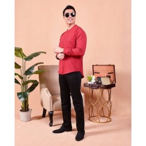 Kurta Long Sleeves Imran - Matte Red