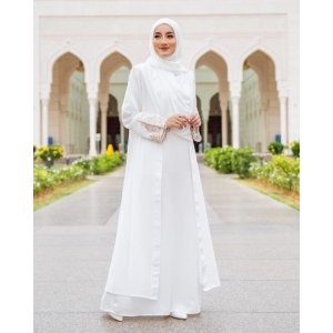Abaya Cardi Lace Rizka - Off White