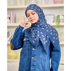 Valily Tudung Bawal Cotton Voile Essaouira - Hera Blue